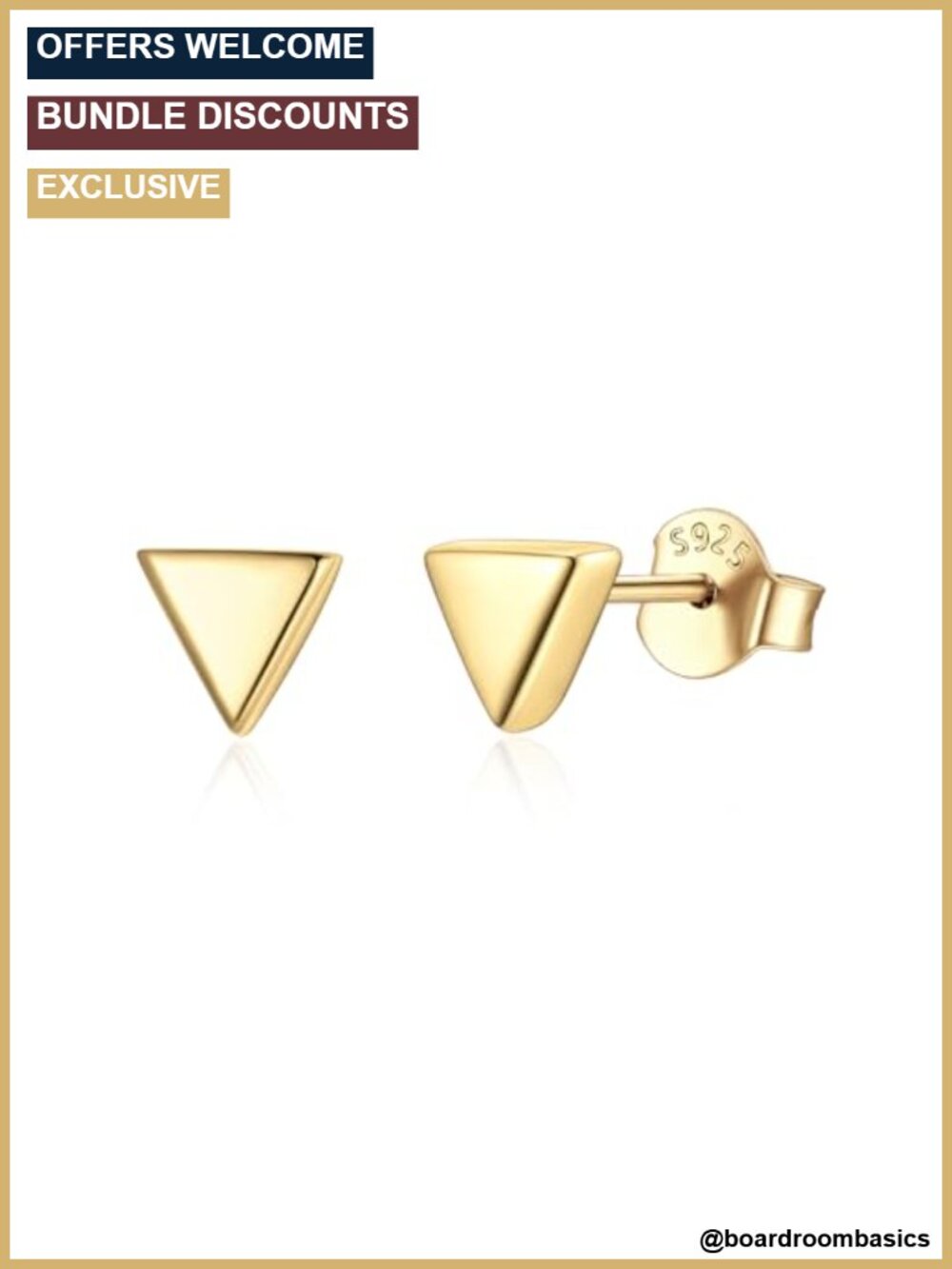 Sterling Silver Stud Earrings Dainty Bar Circle Triangle Hypoallergenic